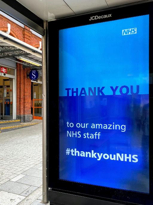 a blue sign that says thank you to our amazing nis staff